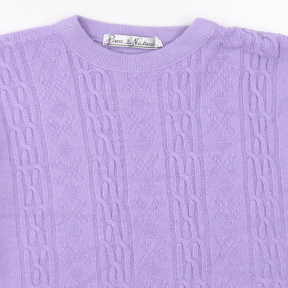Womens UK Size M Pure & Natural Purple Pullover Jumper