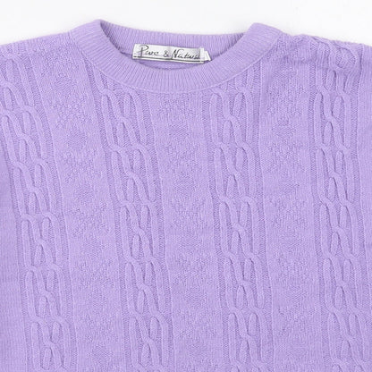 Womens UK Size M Pure & Natural Purple Pullover Jumper