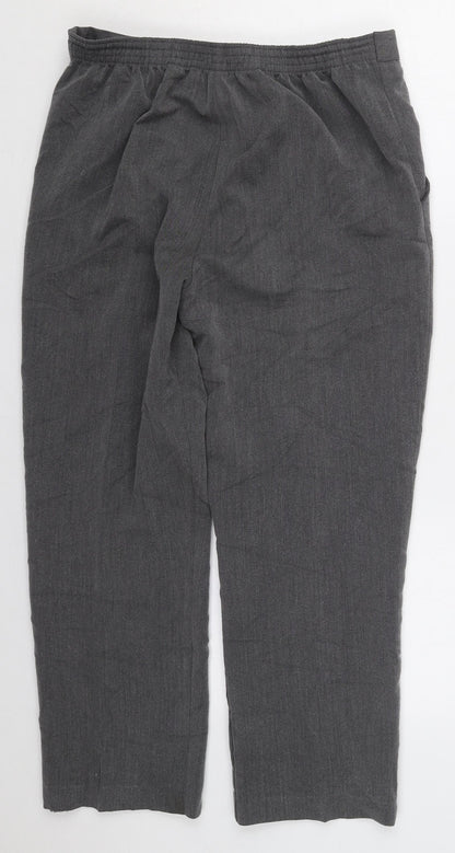 Pinns Womens Grey  Polyester Trousers  Size 12 L24.5 in Regular