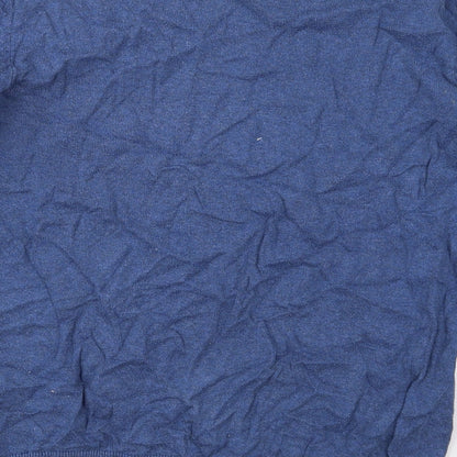 George Mens Blue Crew Neck  Cotton Pullover Jumper Size M