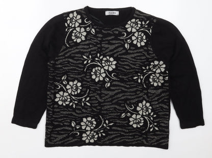 Womens UK Size L Alexara Black Pullover Jumper
