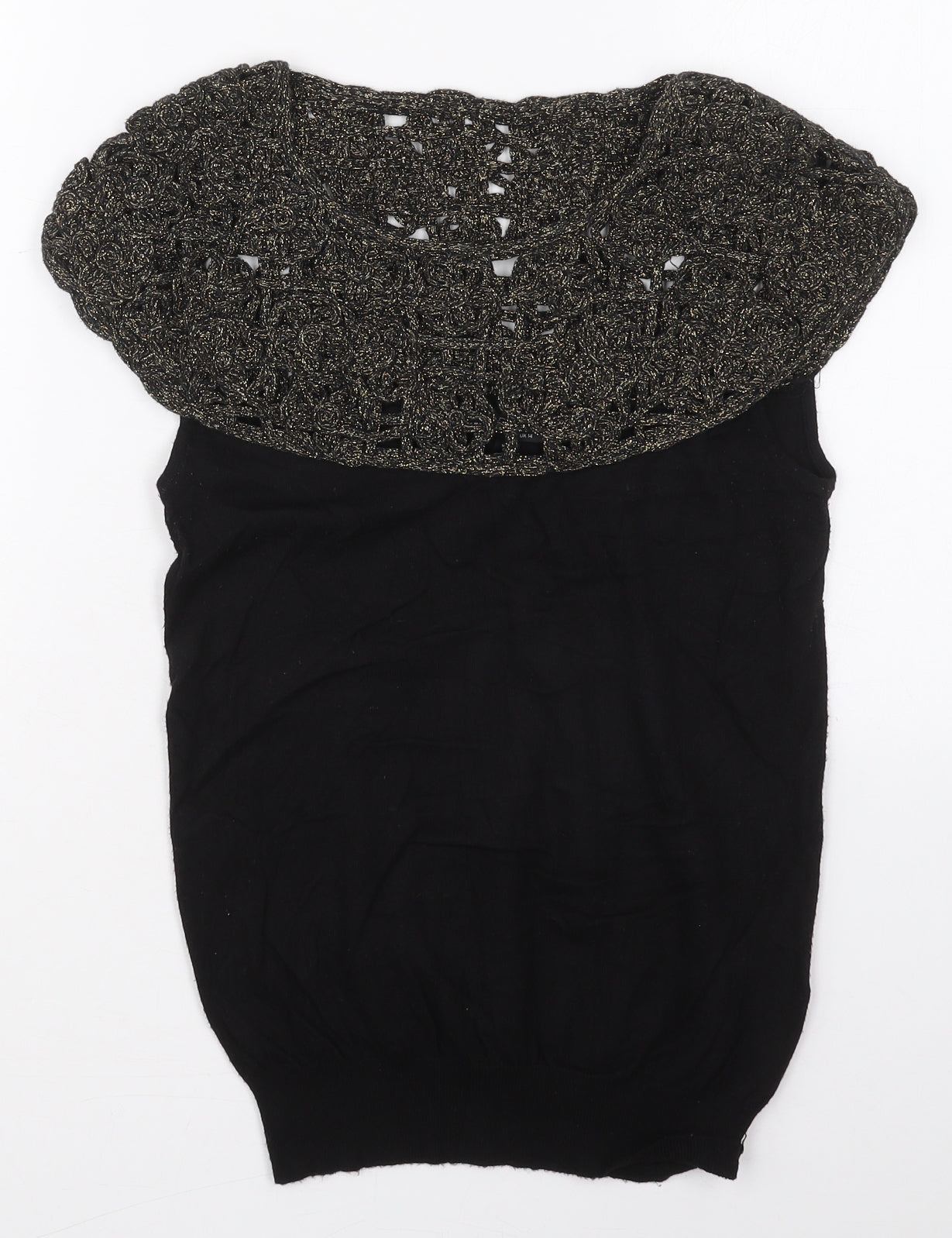Womens UK Size 14 Topshop Black Basic T-Shirt