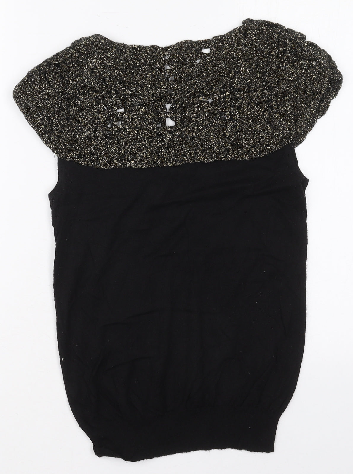 Womens UK Size 14 Topshop Black Basic T-Shirt