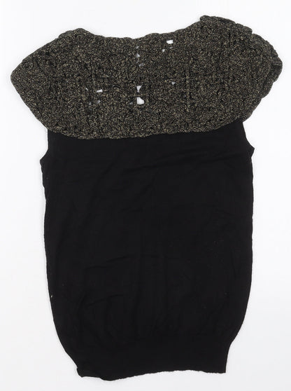 Womens UK Size 14 Topshop Black Basic T-Shirt