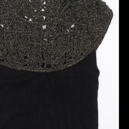 Womens UK Size 14 Topshop Black Basic T-Shirt