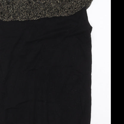 Womens UK Size 14 Topshop Black Basic T-Shirt