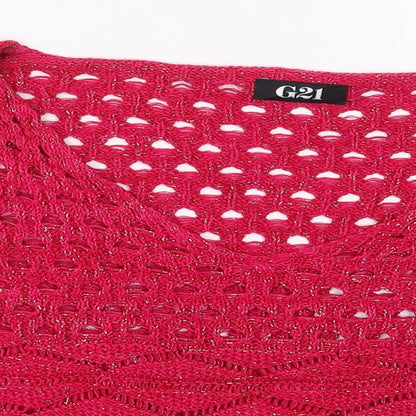 George Womens Pink V-Neck  Acrylic Pullover Jumper Size 16