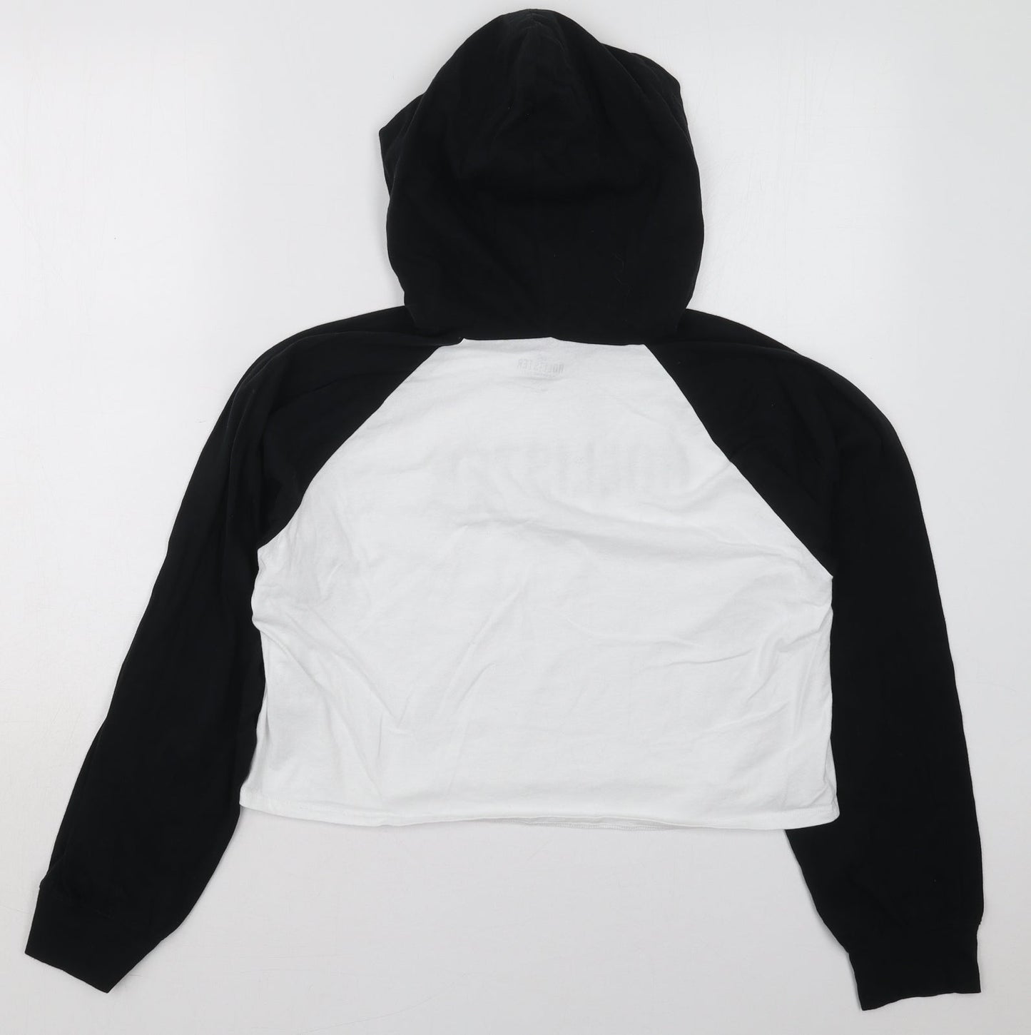 Hollister Womens Black Colourblock Cotton Pullover Hoodie Size XS  Pullover - Black and White