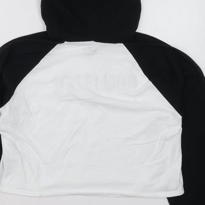 Hollister Womens Black Colourblock Cotton Pullover Hoodie Size XS  Pullover - Black and White