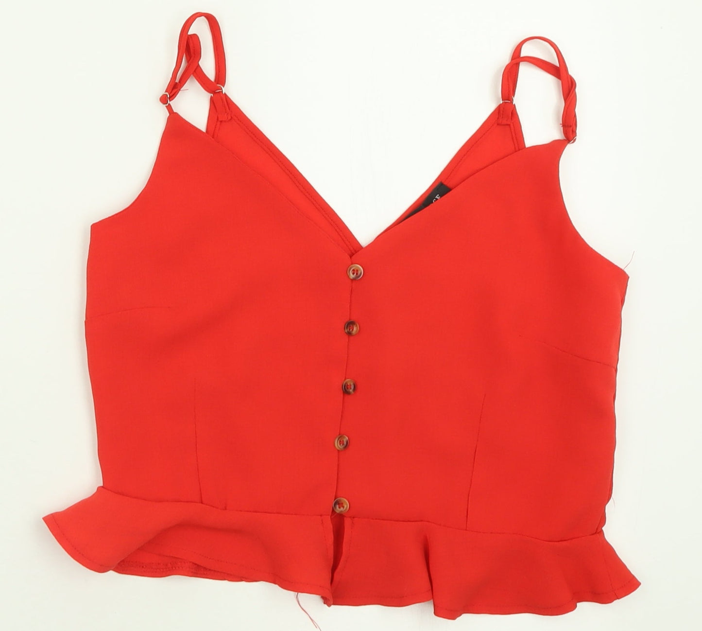 Womens UK Size 6 Cameo Rose Red Cropped Tank