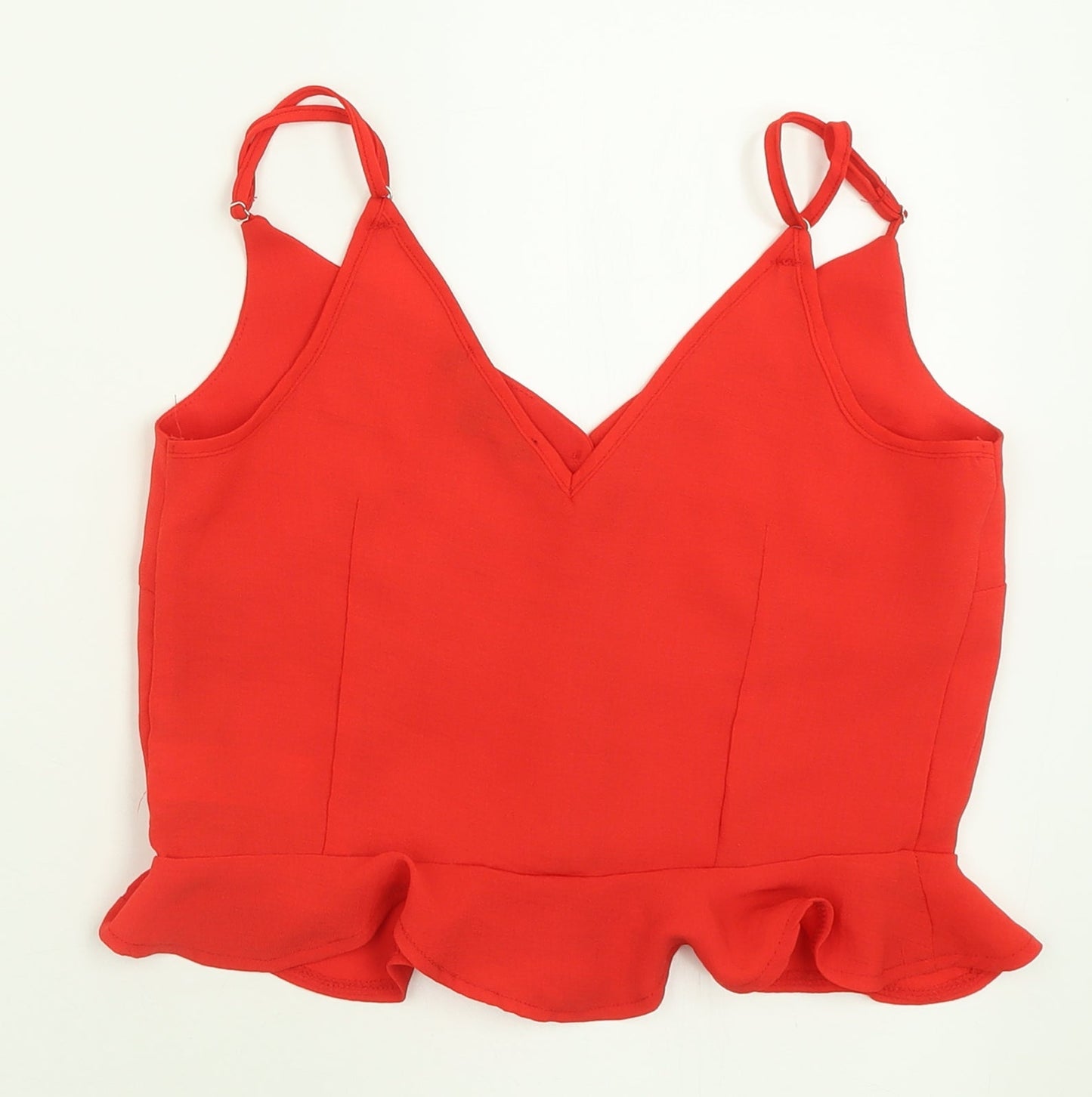 Womens UK Size 6 Cameo Rose Red Cropped Tank