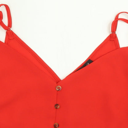 Womens UK Size 6 Cameo Rose Red Cropped Tank