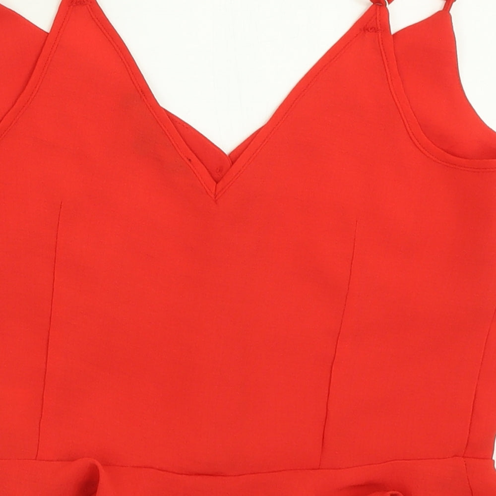 Womens UK Size 6 Cameo Rose Red Cropped Tank