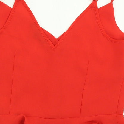 Womens UK Size 6 Cameo Rose Red Cropped Tank