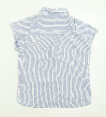 Womens UK Size 10 New Look Blue Basic Button-Up
