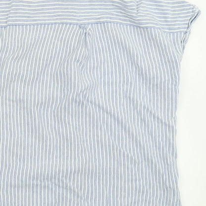 Womens UK Size 10 New Look Blue Basic Button-Up
