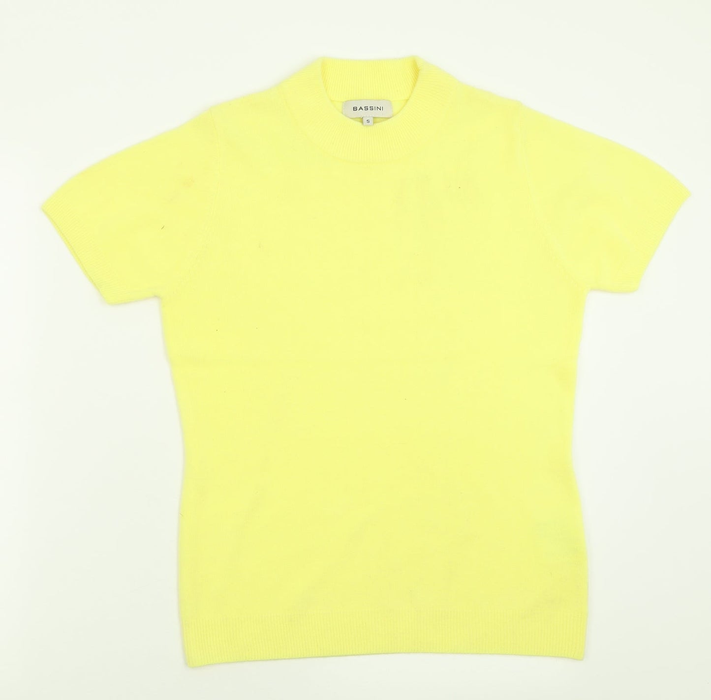 Womens UK Size S BASSINI Yellow Pullover Jumper