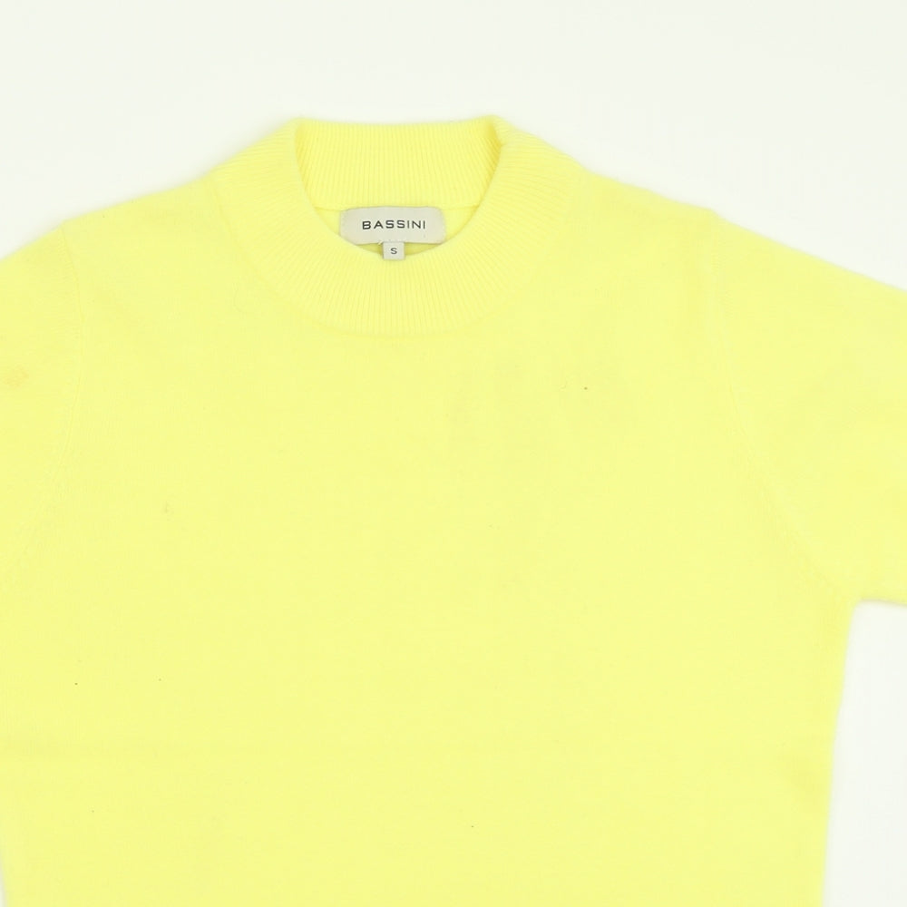 Womens UK Size S BASSINI Yellow Pullover Jumper