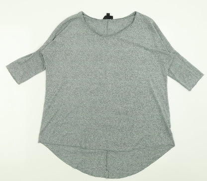 Womens UK Size 8 Topshop Green Basic T-Shirt
