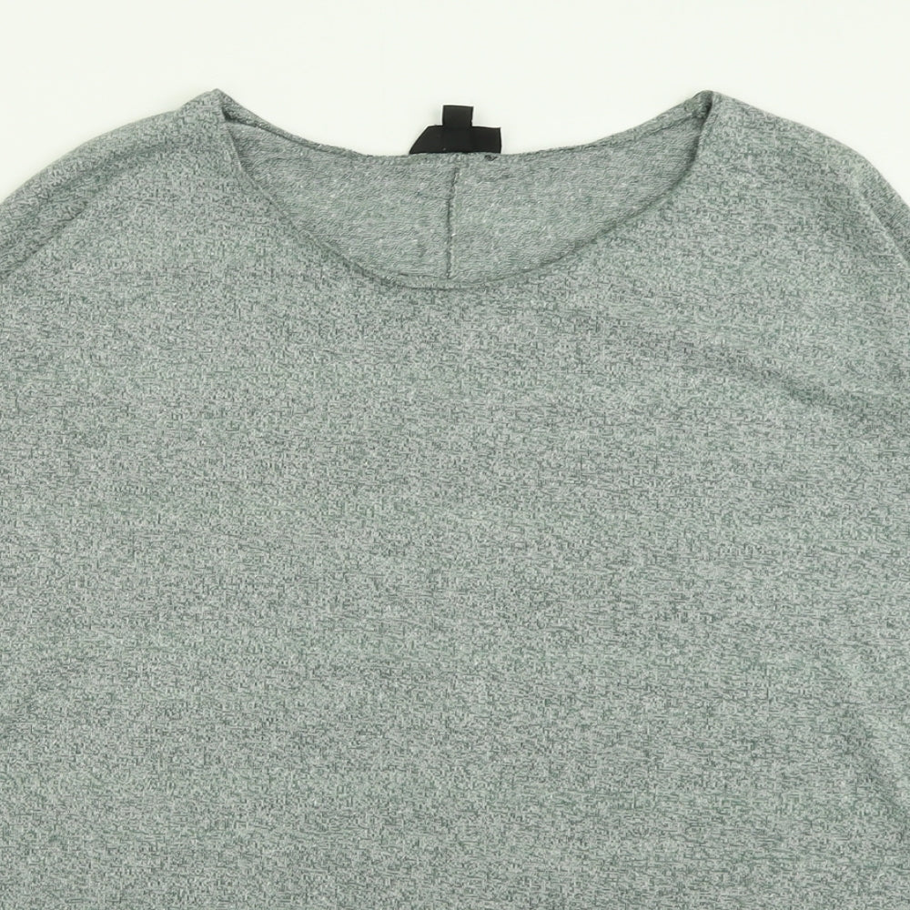 Womens UK Size 8 Topshop Green Basic T-Shirt