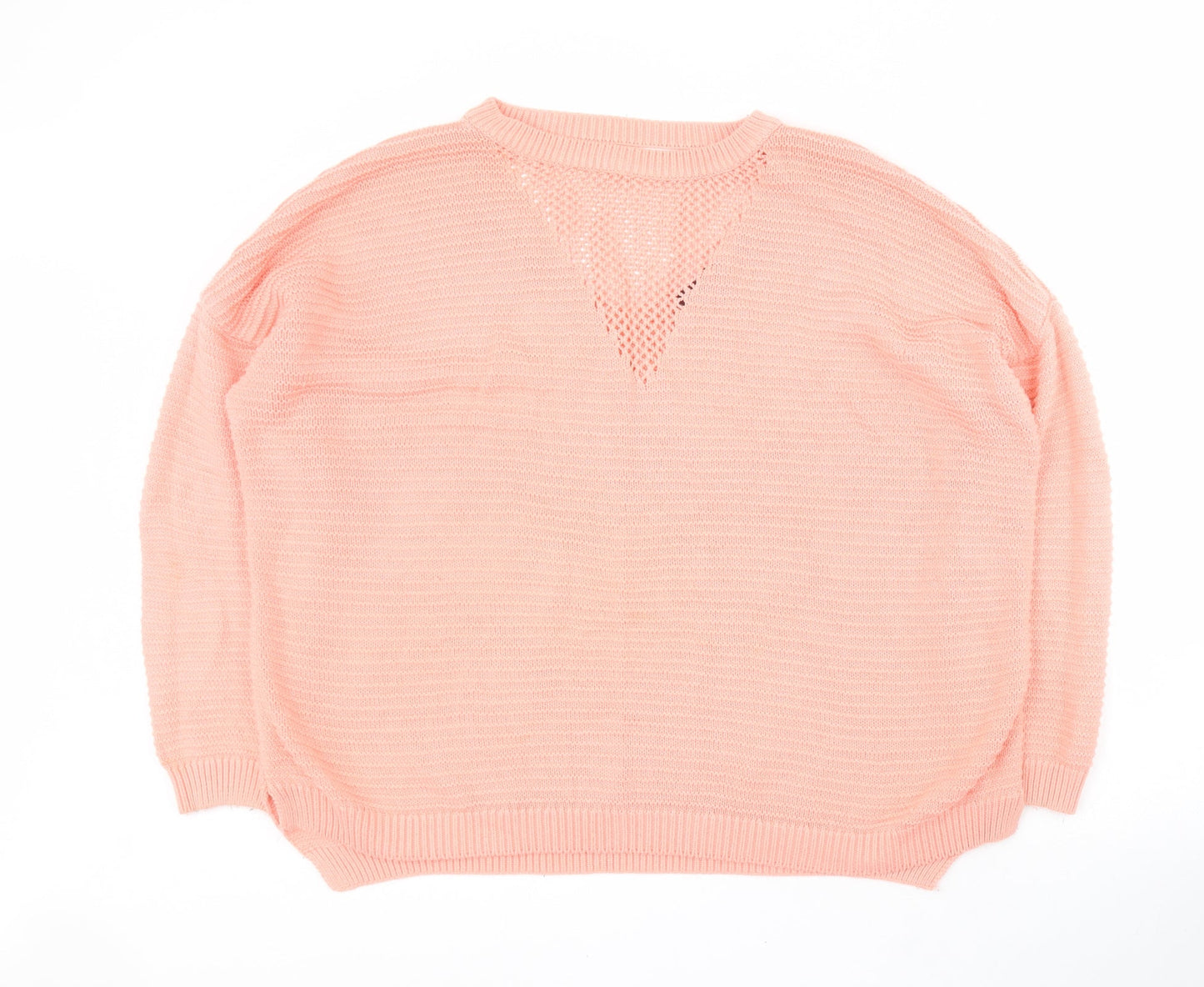 Primark Womens Pink Round Neck  Acrylic Pullover Jumper Size M