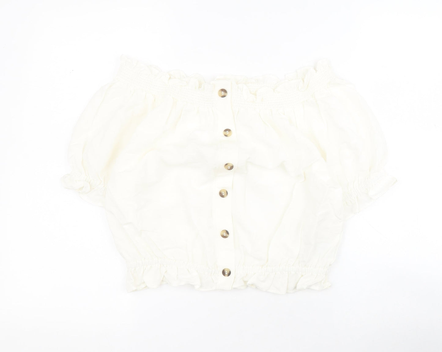 Womens UK Size 8 H&M White Basic Blouse