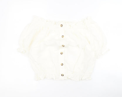 Womens UK Size 8 H&M White Basic Blouse