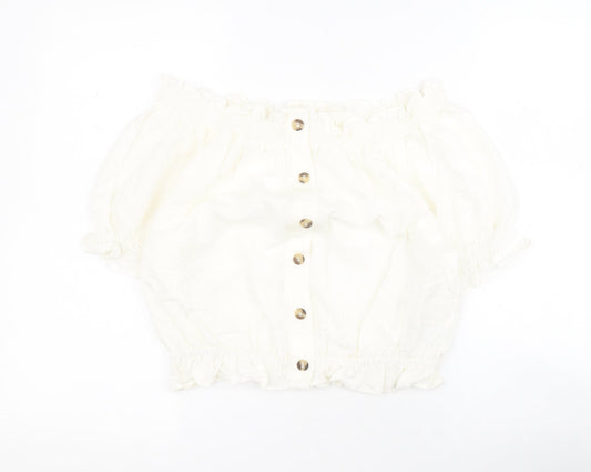 Womens UK Size 8 H&M White Basic Blouse