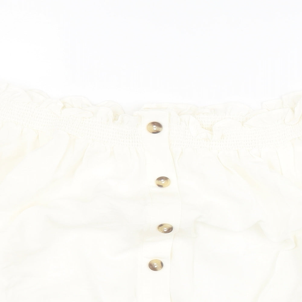 Womens UK Size 8 H&M White Basic Blouse