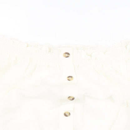 Womens UK Size 8 H&M White Basic Blouse