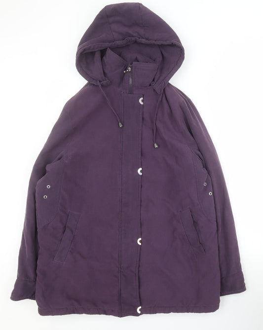 Classics Womens Purple   Pea Coat Coat Size 14  Zip