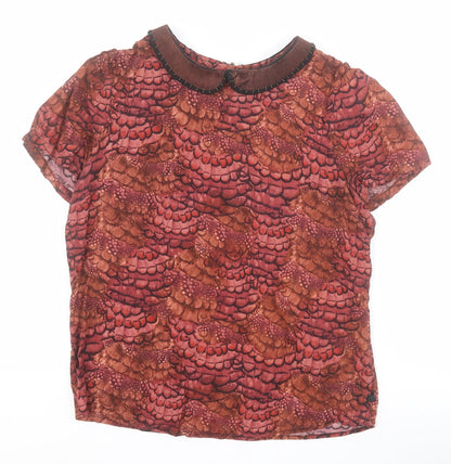Womens UK Size S Maison Scotch Brown Basic Blouse
