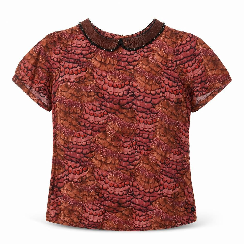 Womens UK Size S Maison Scotch Brown Basic Blouse