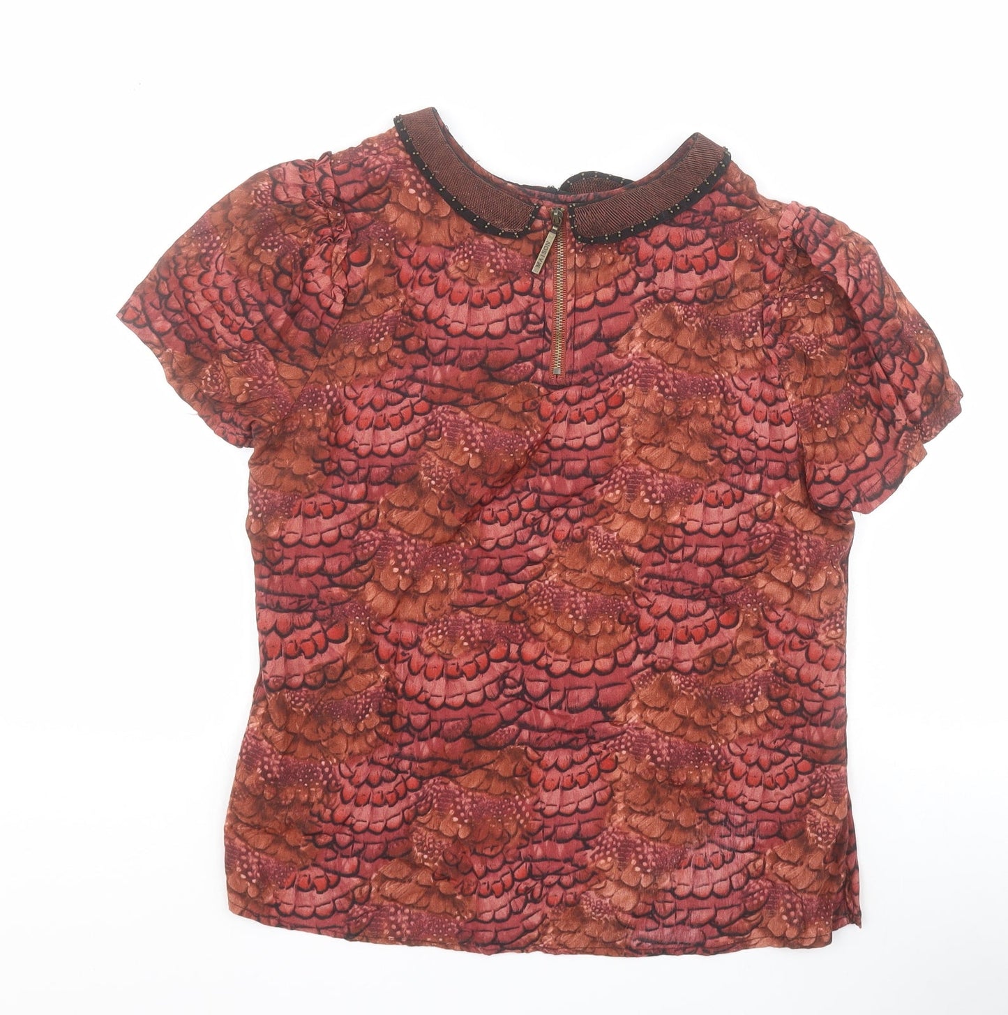 Womens UK Size S Maison Scotch Brown Basic Blouse