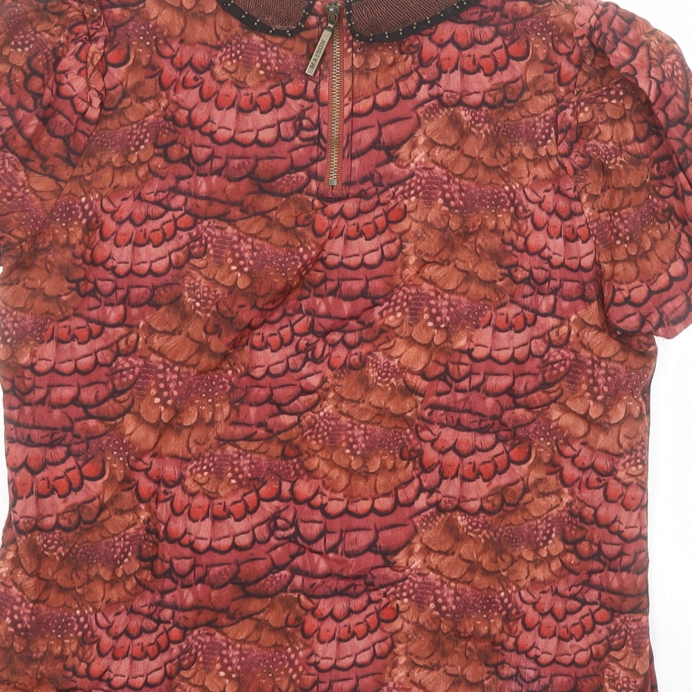 Womens UK Size S Maison Scotch Brown Basic Blouse