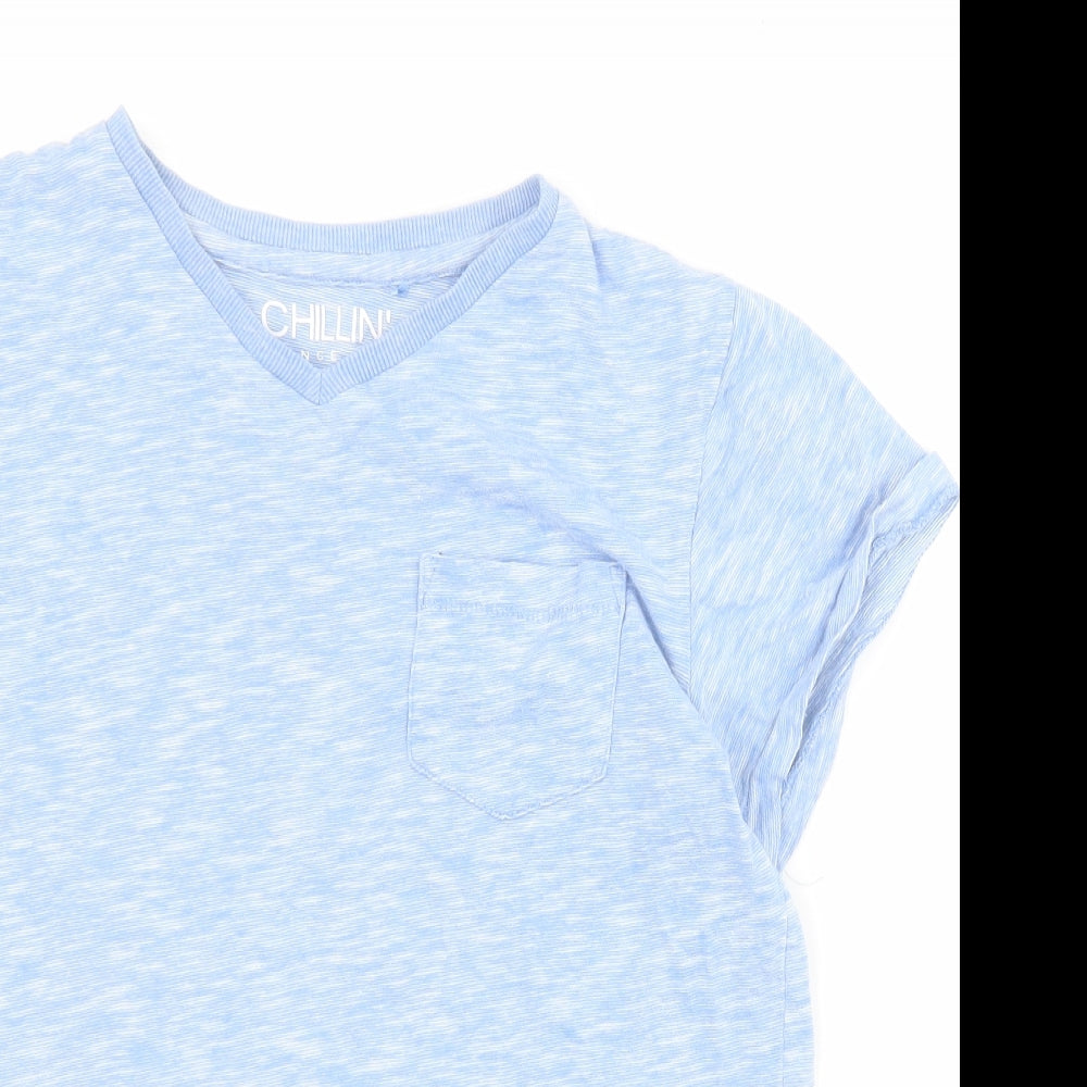 NEXT Boys Blue  100% Cotton Pullover T-Shirt Size 12 Years V-Neck Pullover