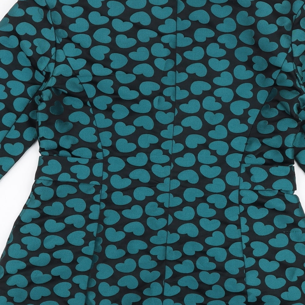 World Wide Wear Womens Green   Overcoat Coat Size 6  Button - Hearts