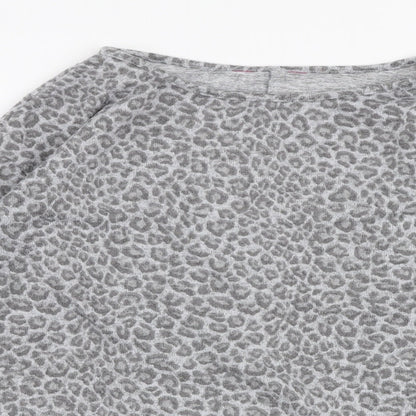 Young Dimension Girls Grey Round Neck Animal Print Polyester Pullover Jumper Size 11-12 Years  Pullover