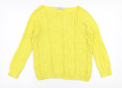 Womens UK Size S Tru Collection Yellow Pullover Jumper