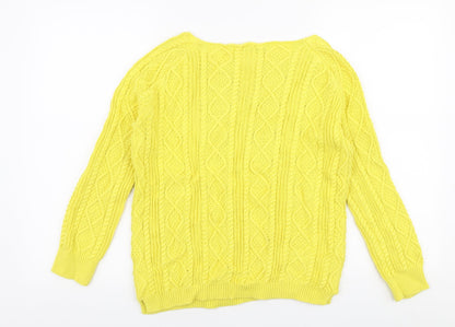 Womens UK Size S Tru Collection Yellow Pullover Jumper