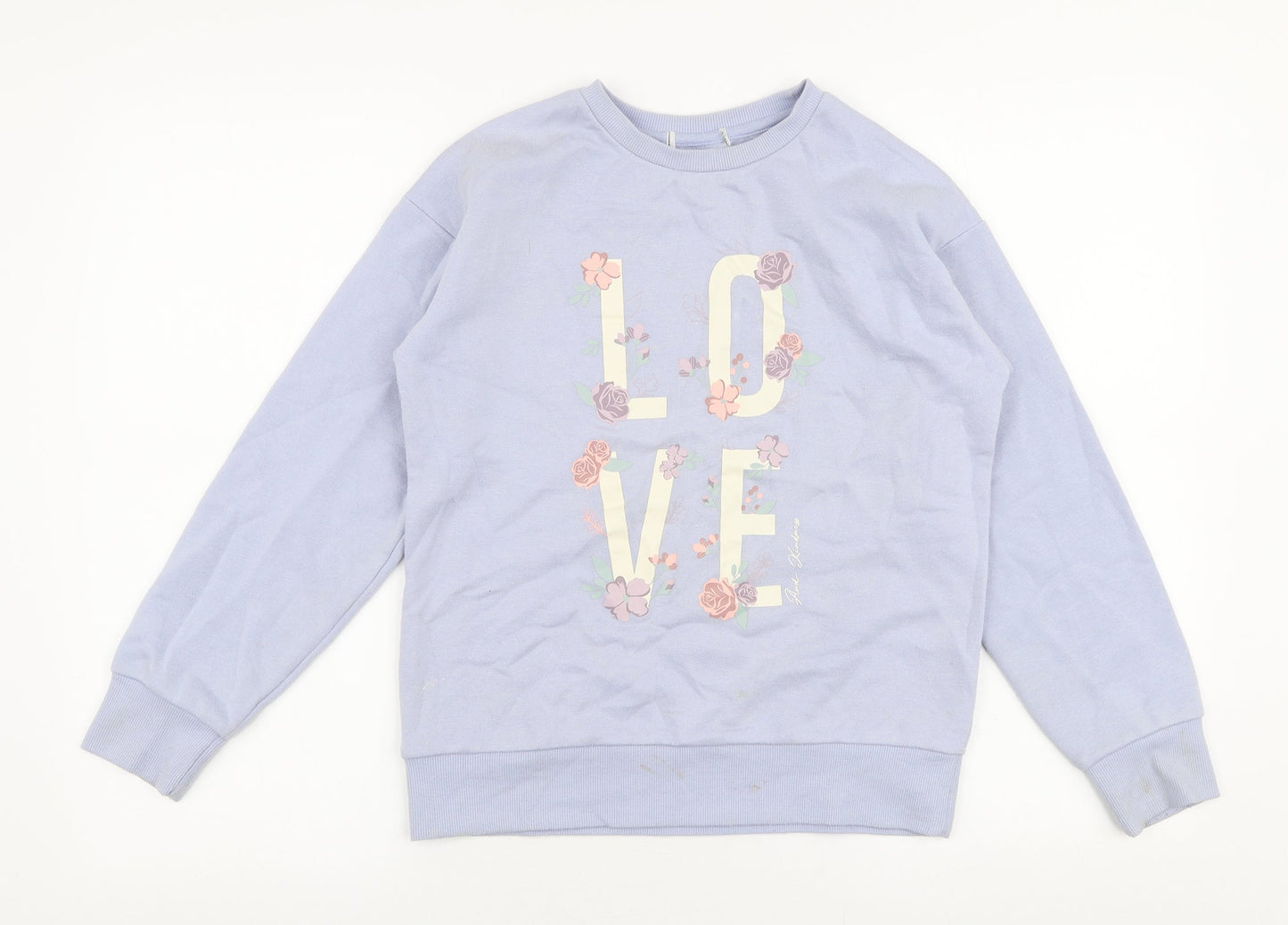 Primark Girls Purple  Cotton Pullover Sweatshirt Size 11-12 Years  Pullover - Love