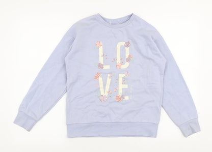 Primark Girls Purple  Cotton Pullover Sweatshirt Size 11-12 Years  Pullover - Love