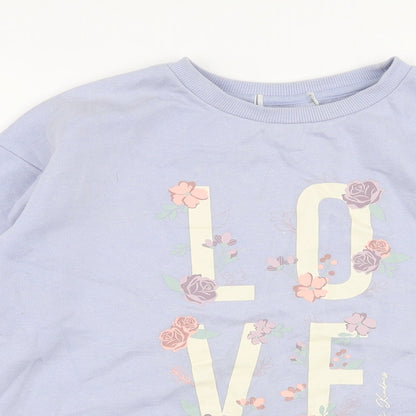 Primark Girls Purple  Cotton Pullover Sweatshirt Size 11-12 Years  Pullover - Love