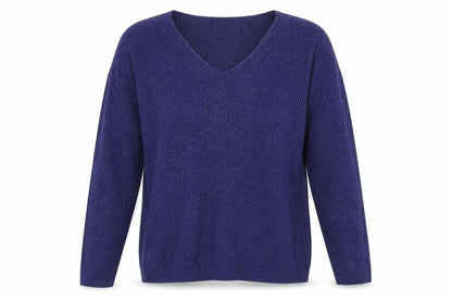 Marks and Spencer Womens Blue V-Neck  Acrylic Pullover Jumper Size 14