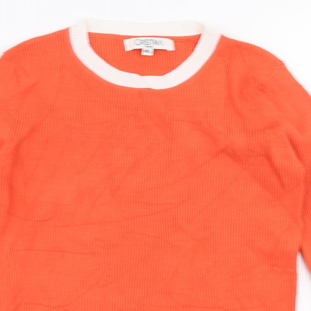 Womens UK Size M Cristina Orange Pullover Jumper