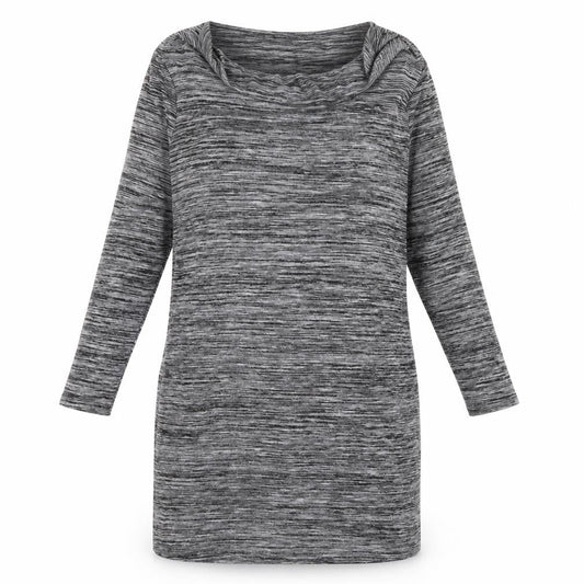 Front view of Marks & Spencer women’s grey polyester a-line, size UK 16, scoop neck pullover