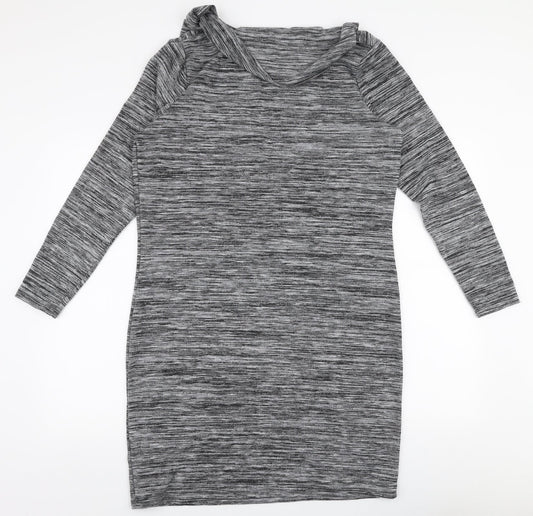 Marks and Spencer Womens Grey  Polyester A-Line  Size 16  Scoop Neck Pullover