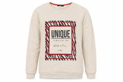 Front view of George girls’ beige cotton pullover sweatshirt, size 12, years pullover