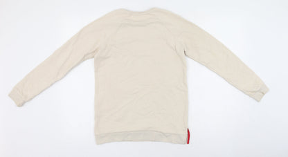 Back view of George girls’ beige cotton pullover sweatshirt, size 12, years pullover