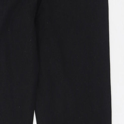 Denim & Co. Womens Black  Cotton Trousers  Size 34 in L30 in Regular Zip